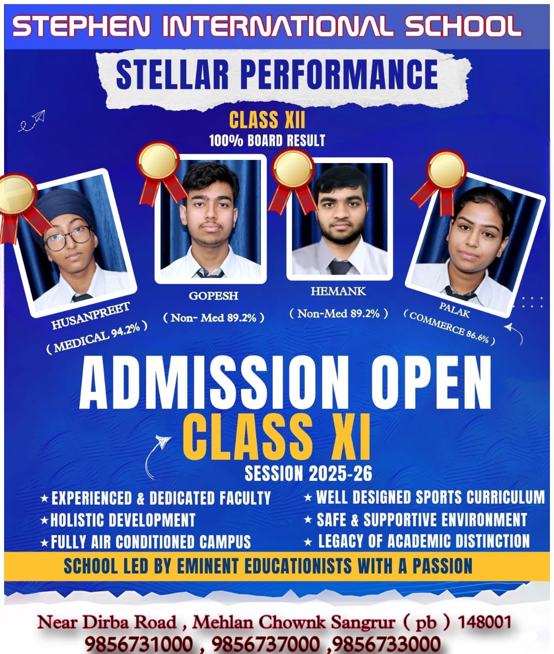 ADMISSION OPEN 2025-26 Cont.98567-37000